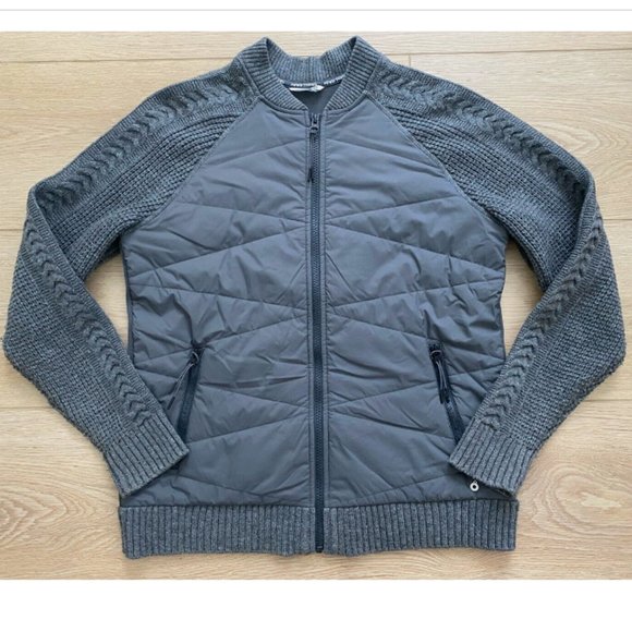 Kari Traa Faere Insulated Bomber Knit Wool Jacket Gray S - Picture 2 of 4